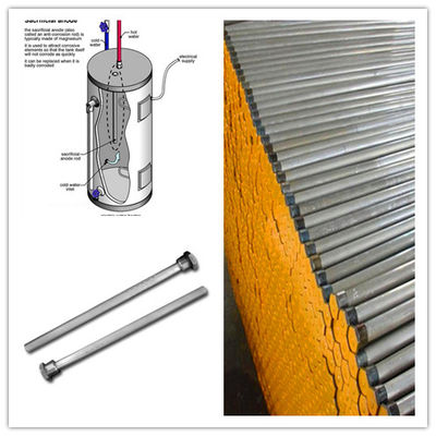32mm Diameter 1000mm Length 1" NPT Thread High-Potential Magnesium Anode Rod for Marine Boiler Protection