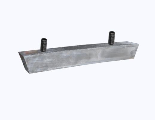 Inbouw aluminium anode met massieve staaf inzetstuk voor offshore kathodische bescherming, beter conform de geometrische vorm van de constructie en met lagere weerstand