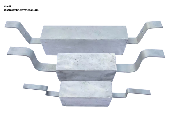 Modderzone Laagresistieve Aluminium Opofferingsanode 1000x200x150mm 81kg Al-Zn-In-Sn Legering voor Bescherming van Pijpleidingen op Zeebodem
