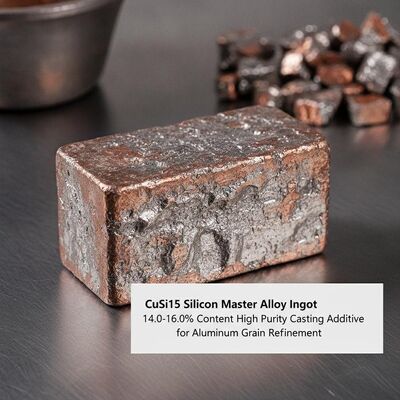 CuSi15 Silicium Master Alloy met een siliciumgehalte van 14,0-16,0% voor de raffinage van aluminiumkorrels van hoge zuiverheid