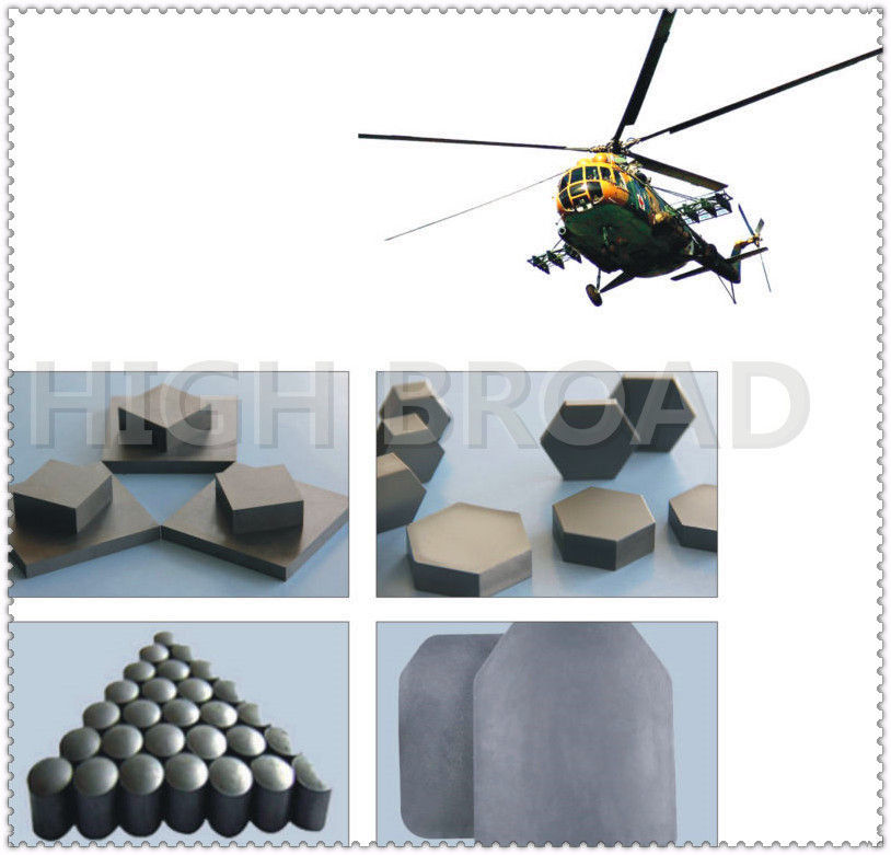 Zonder druk gesinterd siliciumcarbide keramische tegel SW50x13mm zware ballistische pantserplaat
