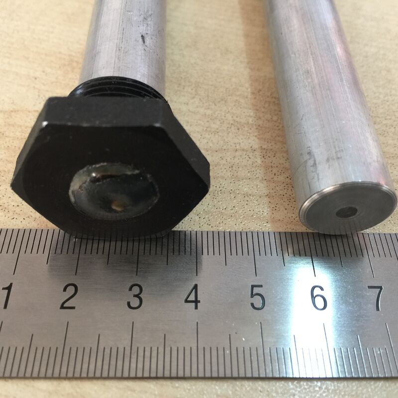 35mm magnesiumlegering zware zeskant anode staaf M27 schroefdraad 1200mm marinekwaliteit voor marine condensor